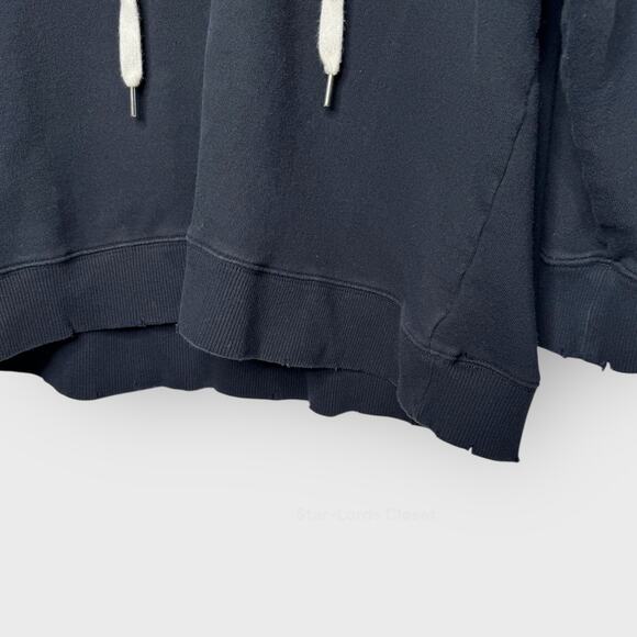 Aerie Black Oversized Lace-Up Sweatshirt Large Relaxed Fit Grunge Core Pullover - Picture 6 of 7